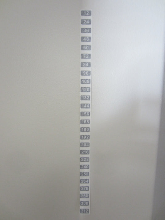 Weight Stack Number Decals 12lb. to 312lb. Increments of 12lb.
