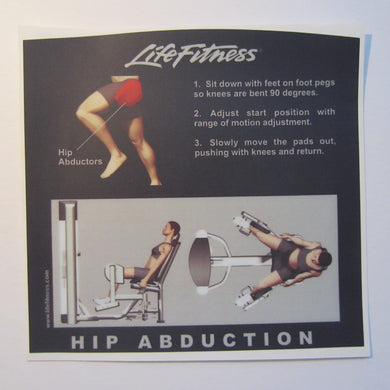 Life Fitness Signature Hip Abduction Instruction Decal