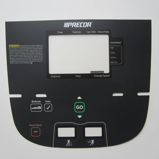Precor P20 Treadmill Upper Keypad Overlay