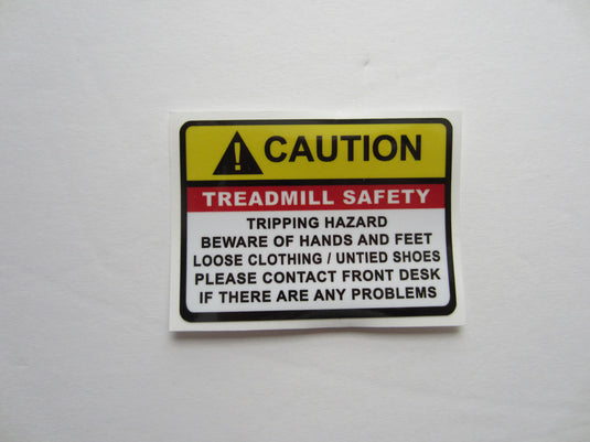 Caution Treadmill Safety Decal-Two Sizes Available