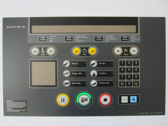Matrix T5X-07 Treadmill Faceplate Overlay & Membrane Keypad