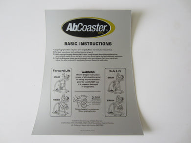 Ab Coaster Instruction Decal For CTL