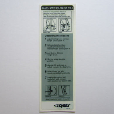 Cybex Smith Press Fixed Bar