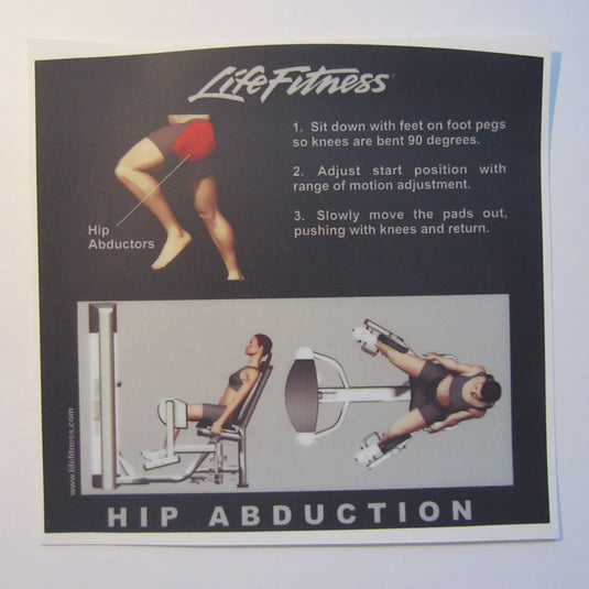 Life Fitness Signature Hip Abduction Instruction Decal