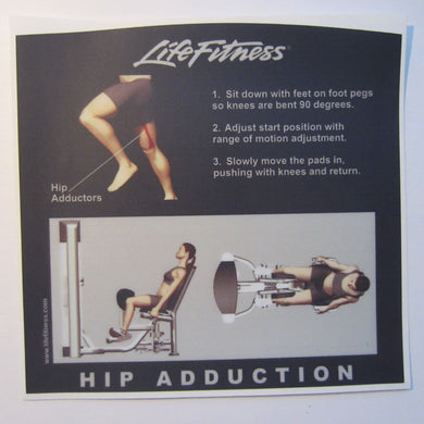 Life Fitness Signature Hip Adduction Instruction Decal