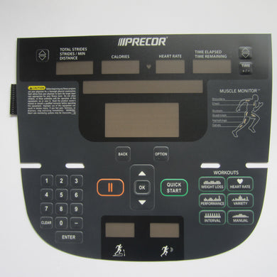 Precor P30 835 Full Body Elliptical Overlay Keypad