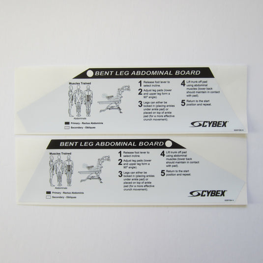 Cybex Bent Leg Abdominal Board Decal Set ( 2 )