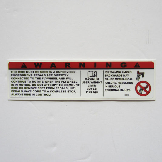 Keiser Warning Decal  6" x 1 1/2"