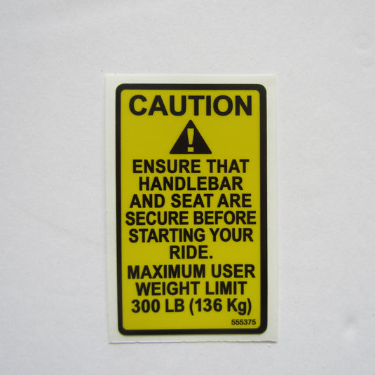 Keiser Caution Decal  2" x 1 1/2"