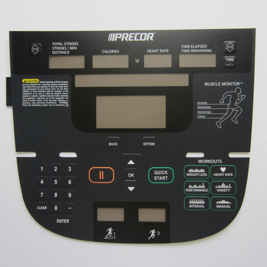 Precor P30 833 Lower Body Elliptical Overlay Keypad