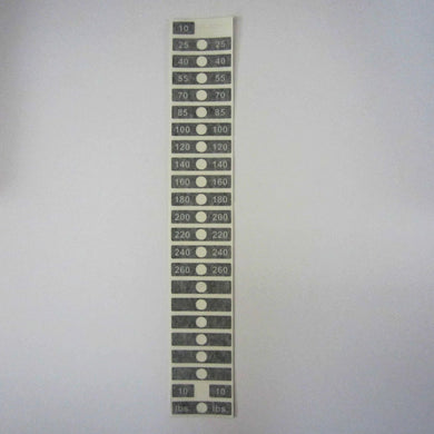 Weight Stack Decals MJ8 10lb. to 260lb.