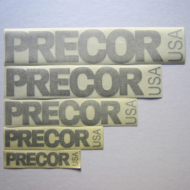 Precor USA Decals Silver