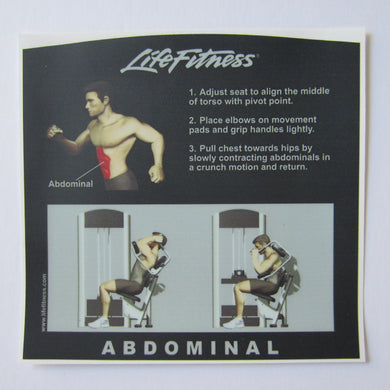 Life Fitness Signature Abdominal Instruction Decal
