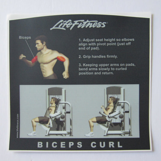Life Fitness Signature Bicep Instruction Decal