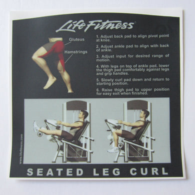 Life Fitness Signature Seated Leg Curl Instruction Decal