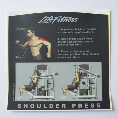 Life Fitness Signature Shoulder Press Instruction Decal