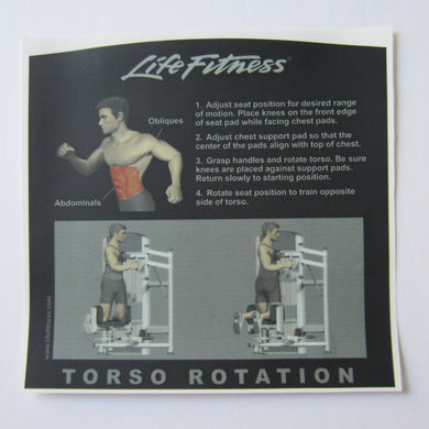 Life Fitness Signature Torso Rotation Instruction Decal