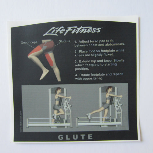 Life Fitness Signature Glute Instruction Decal