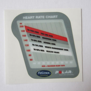 6300 Upright / 6400 Recumbent Heart Rate Chart Decal