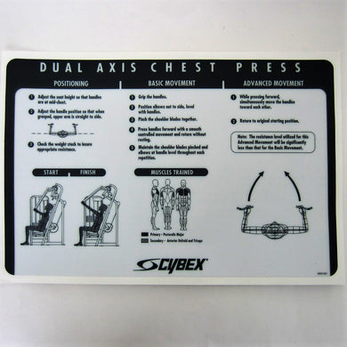 Original OEM Lexan Overlay Cybex VR2 Dual Axis Chest Press