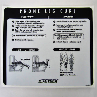 Original OEM Lexan Overlay Cybex VR2 Prone Leg Curl