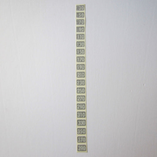 Weight Stack Number Decals 30LBS. to 390LBS. Increments of 20lb.