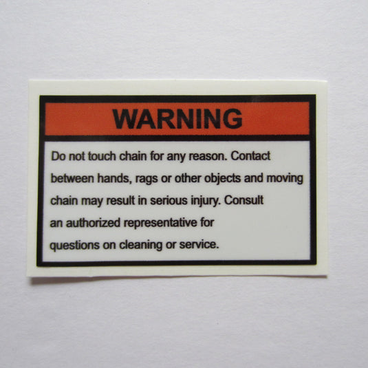 Warning Decal 2-1/2" x 1-1/2"