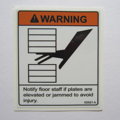 Warning Decal 3-1/4