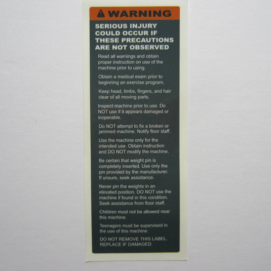 Warning Decal 7-1/2