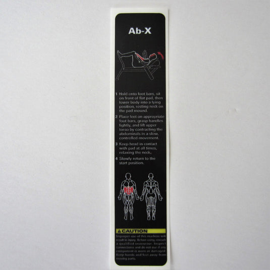 Precor Ab-X Instruction Decal